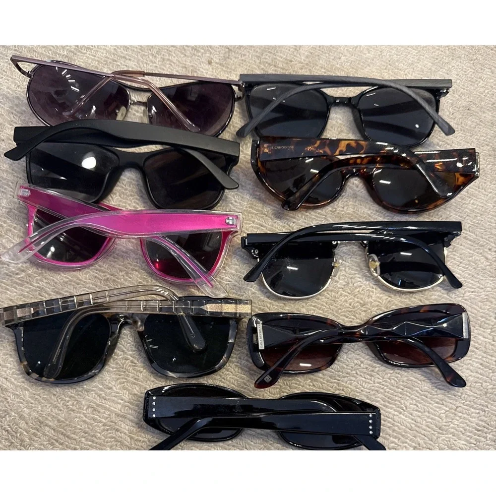 9 prs Cat Eye & Aviators sunglasses:Joe Boxer,Cariblue,Loft,Claiborne,LaDeesse+
